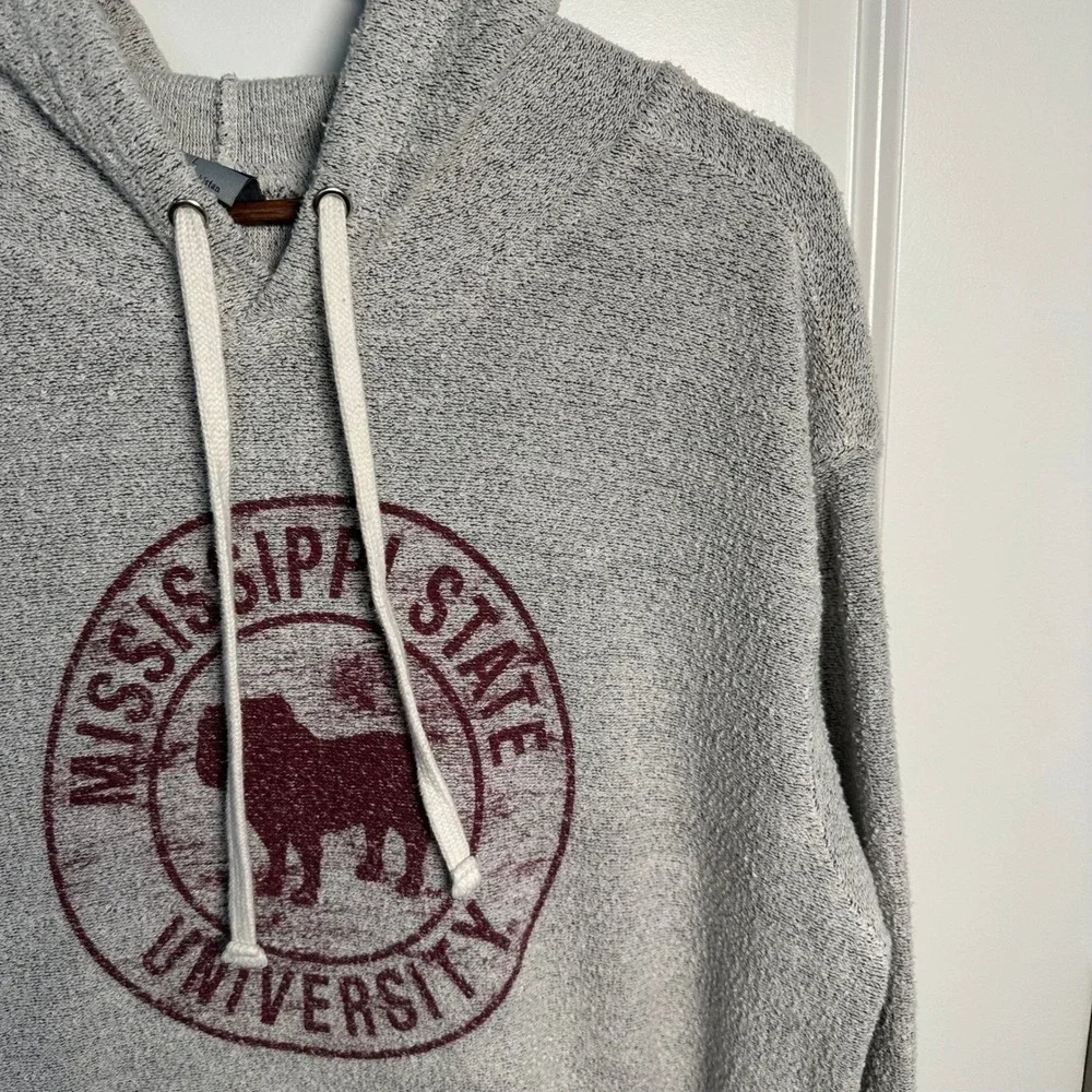MV Sport Mississippi State University Bulldogs Hoodie Grey Knit Mens Large - Picture 1 of 7